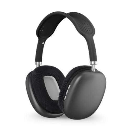 Black over-ear headphones on a white background